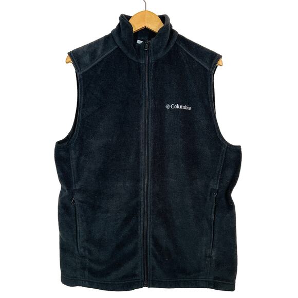 Columbia Fleece Vest Sleeveless Jacket Black - M - Picture 1 of 4